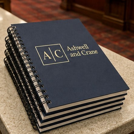 Customized spiral notebooks for conferences and events