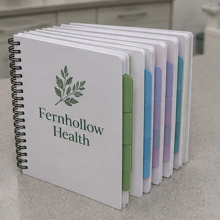 Customized spiral notebooks for corporate and onboarding