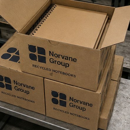 Customized spiral notebooks for sustainability programmes